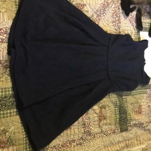 Navy Ann Taylor Brocade Dress 0P